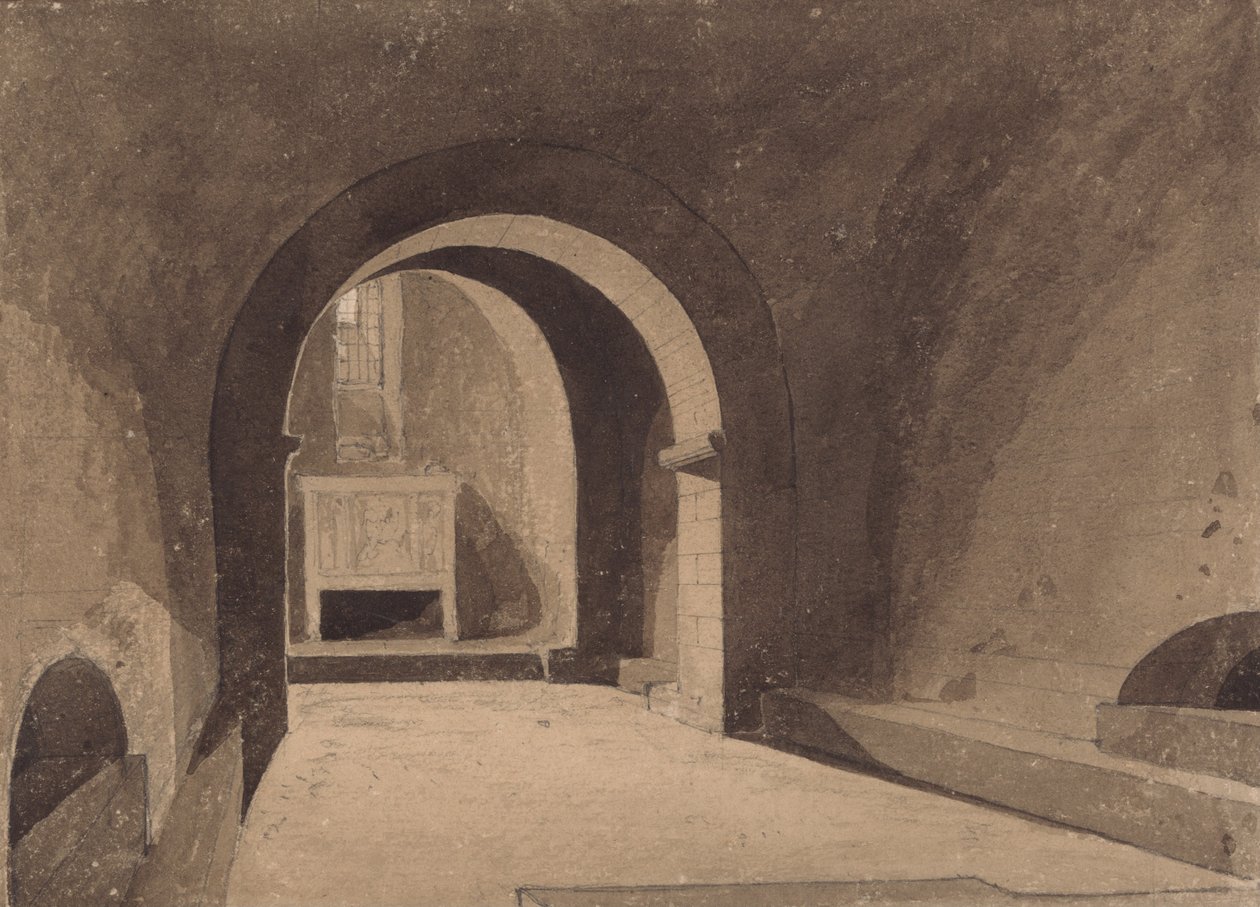 Saint Gervais kriptája, Rouen, Normandia alkotó: John Sell Cotman