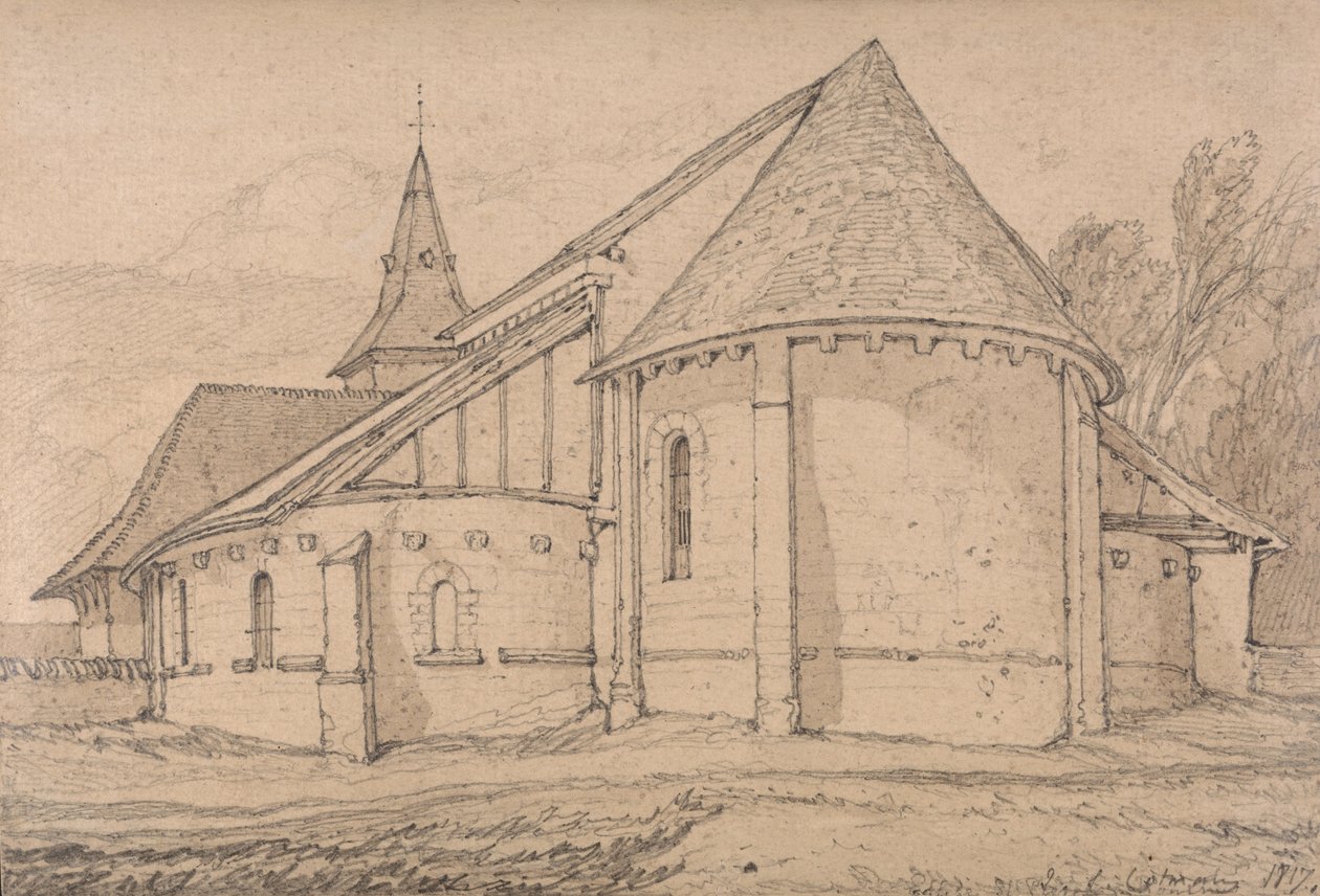 A keleti End of the Abbey Church of St. Paul at Rouen, Normandia alkotó: John Sell Cotman