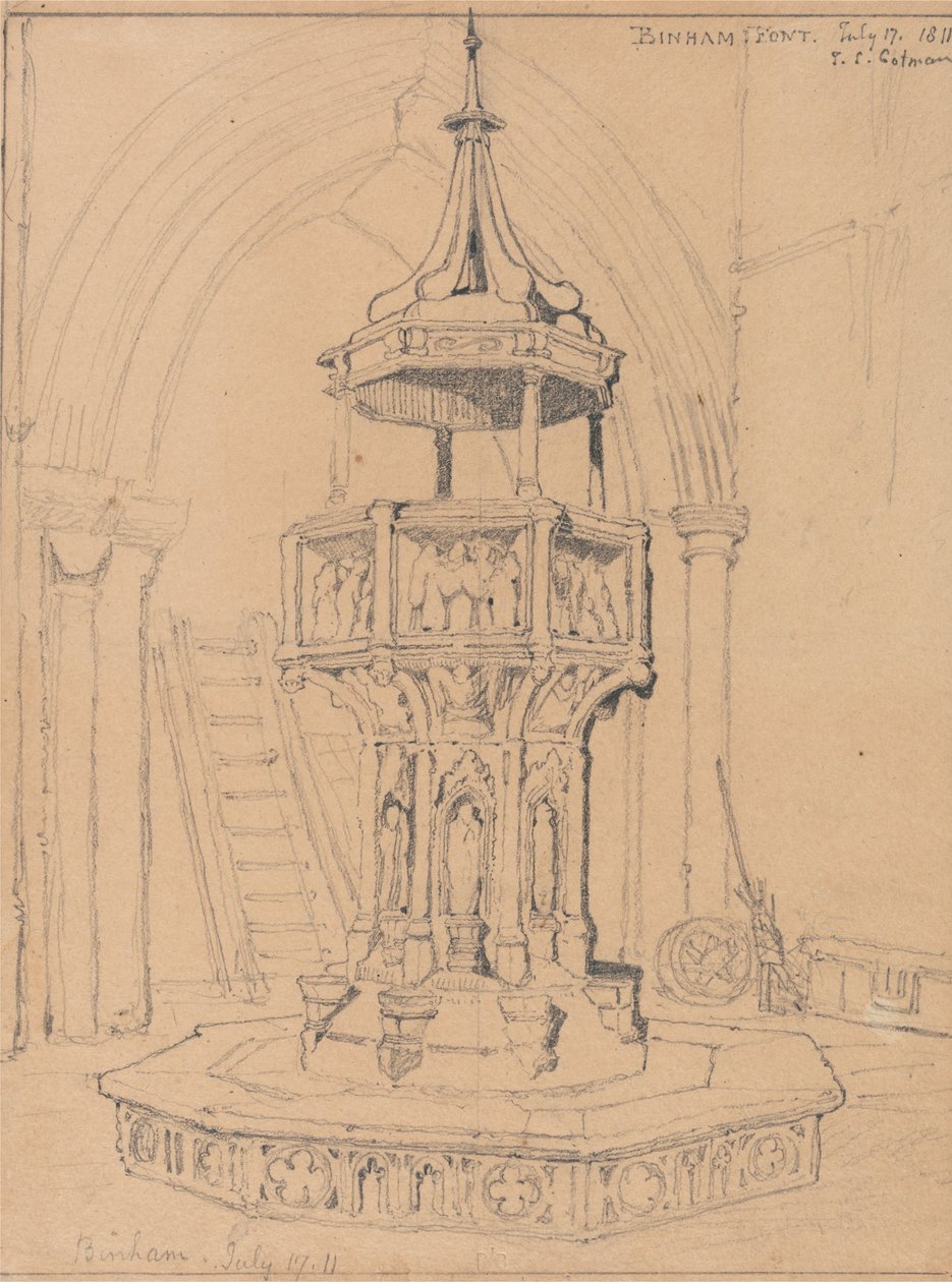 Betűtípus a Binham Church -ban, Norfolk alkotó: John Sell Cotman