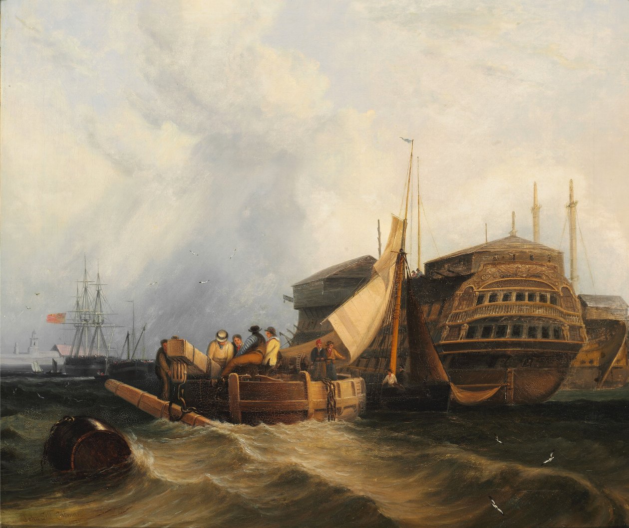 Kikötői jelenet alkotó: John Sell Cotman