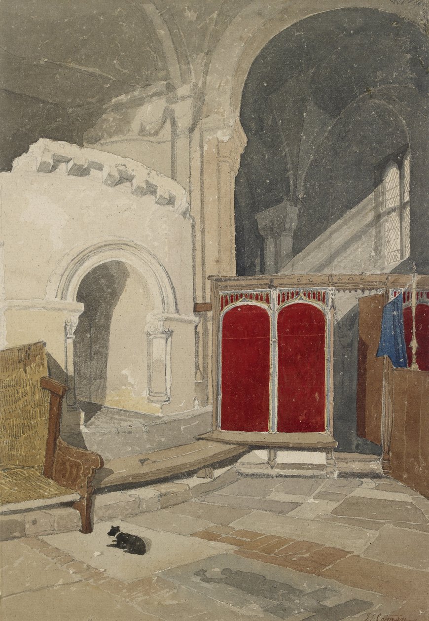 A norwichi katedrális belseje, 19. század alkotó: John Sell Cotman
