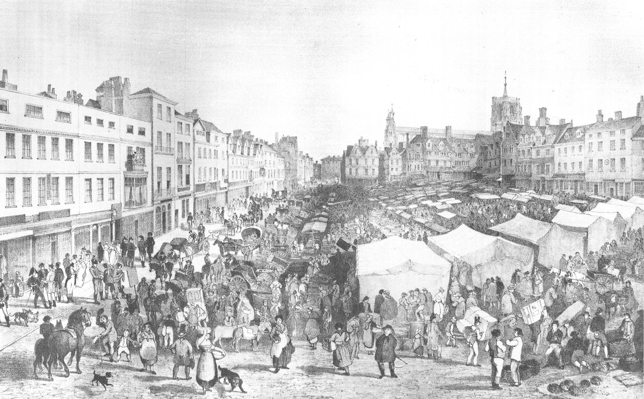 Norwich Market Place, John Sell Cotman, litográfus H. Ninham alkotó: John Sell Cotman