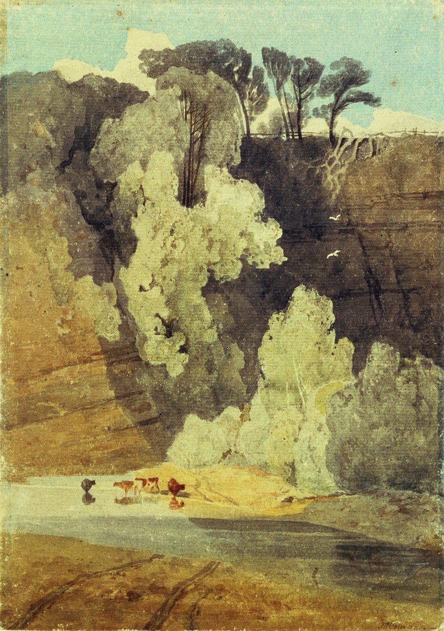 A Greta folyón, Yorkshire (wc és ceruza, papír) alkotó: John Sell Cotman