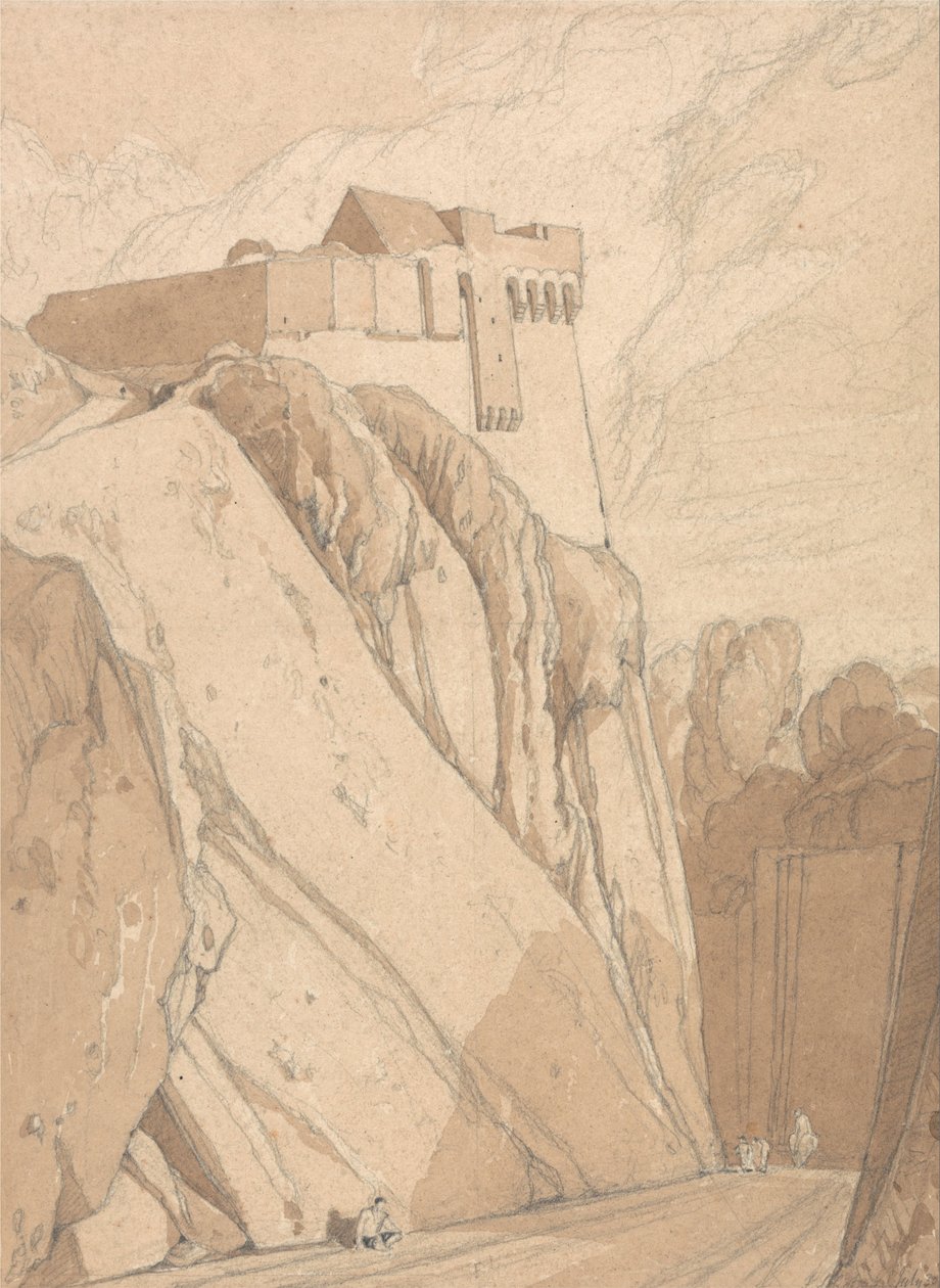A régi Saint Lo-i erődítmény egy része, Normandia alkotó: John Sell Cotman