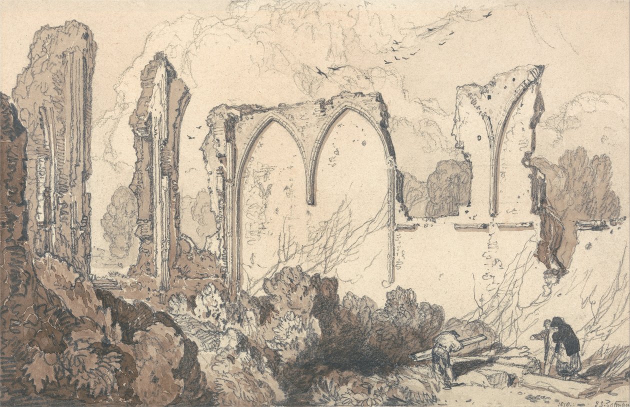Rom a szabadiskola mögött, Thetford, Suffolk alkotó: John Sell Cotman