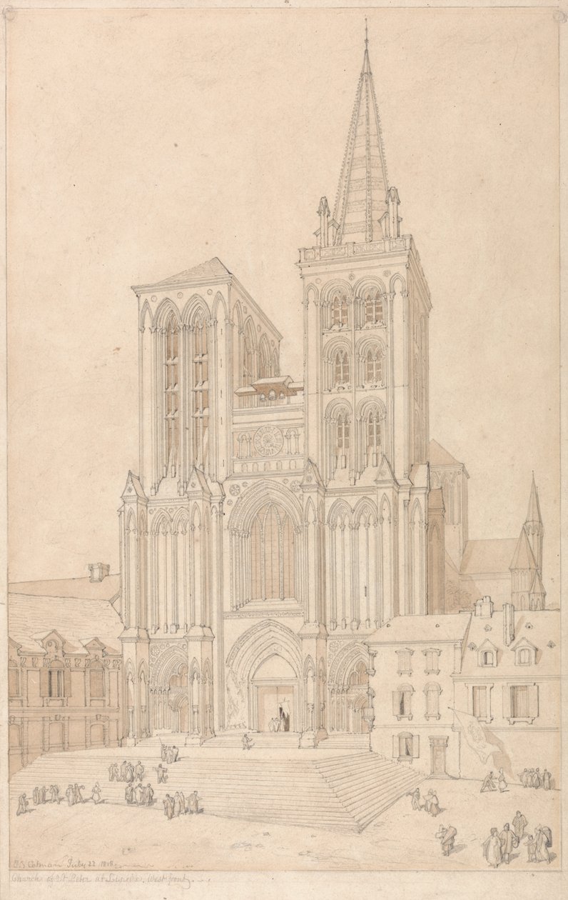 Szent Péter Lisieux-ben, Normandia- West Front alkotó: John Sell Cotman