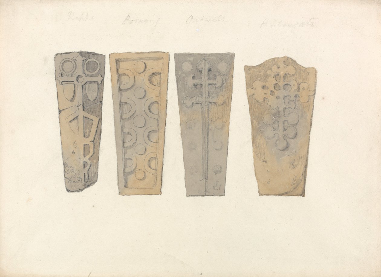 A norfolki egyházak négy koporsófedelének tanulmányozása alkotó: John Sell Cotman