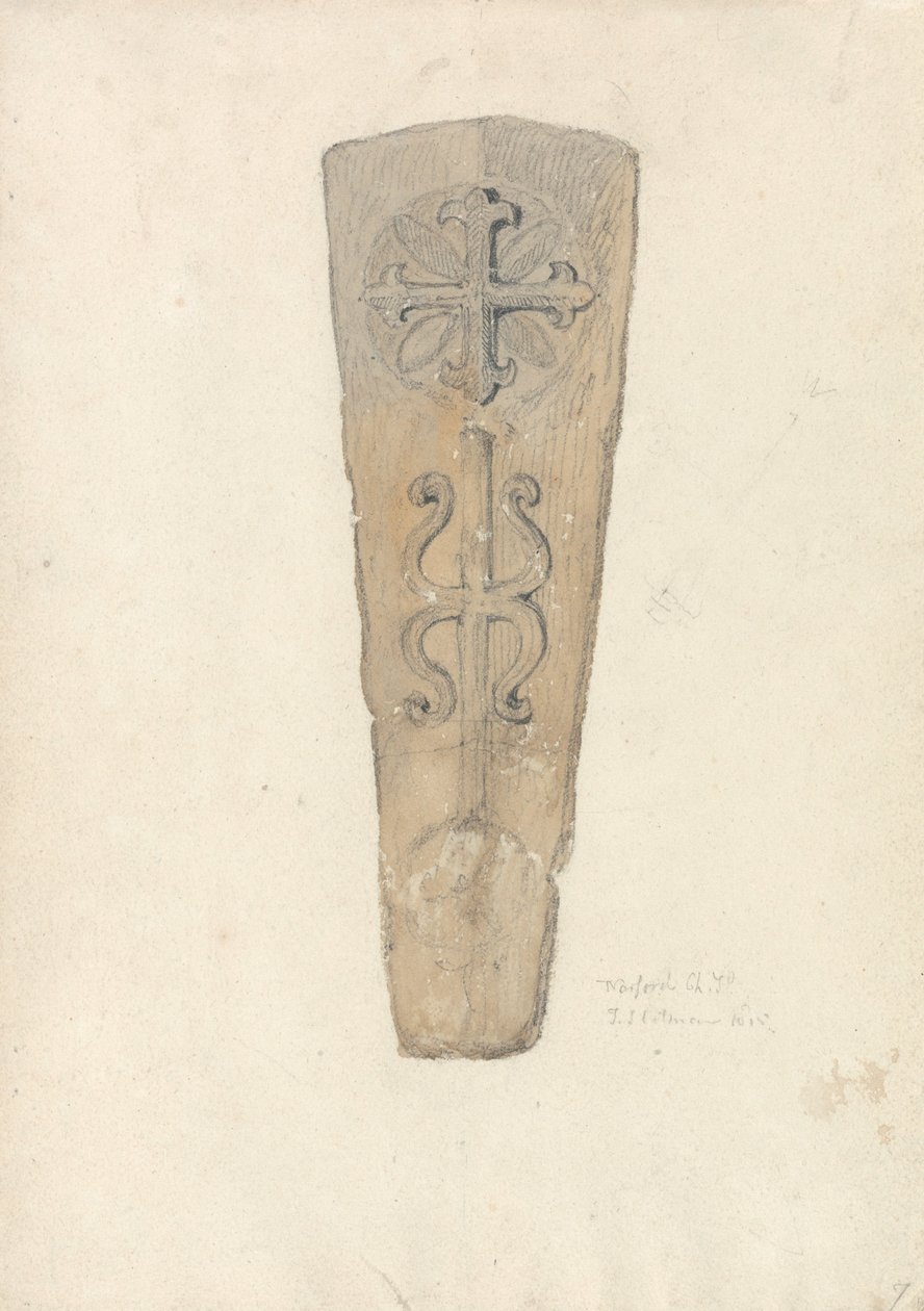Egy norfolki templomból származó koporsófedél tanulmányozása alkotó: John Sell Cotman