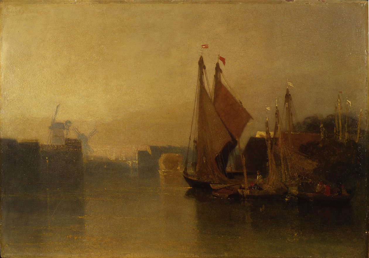 Kilátás a Yarmouth hídról alkotó: John Sell Cotman