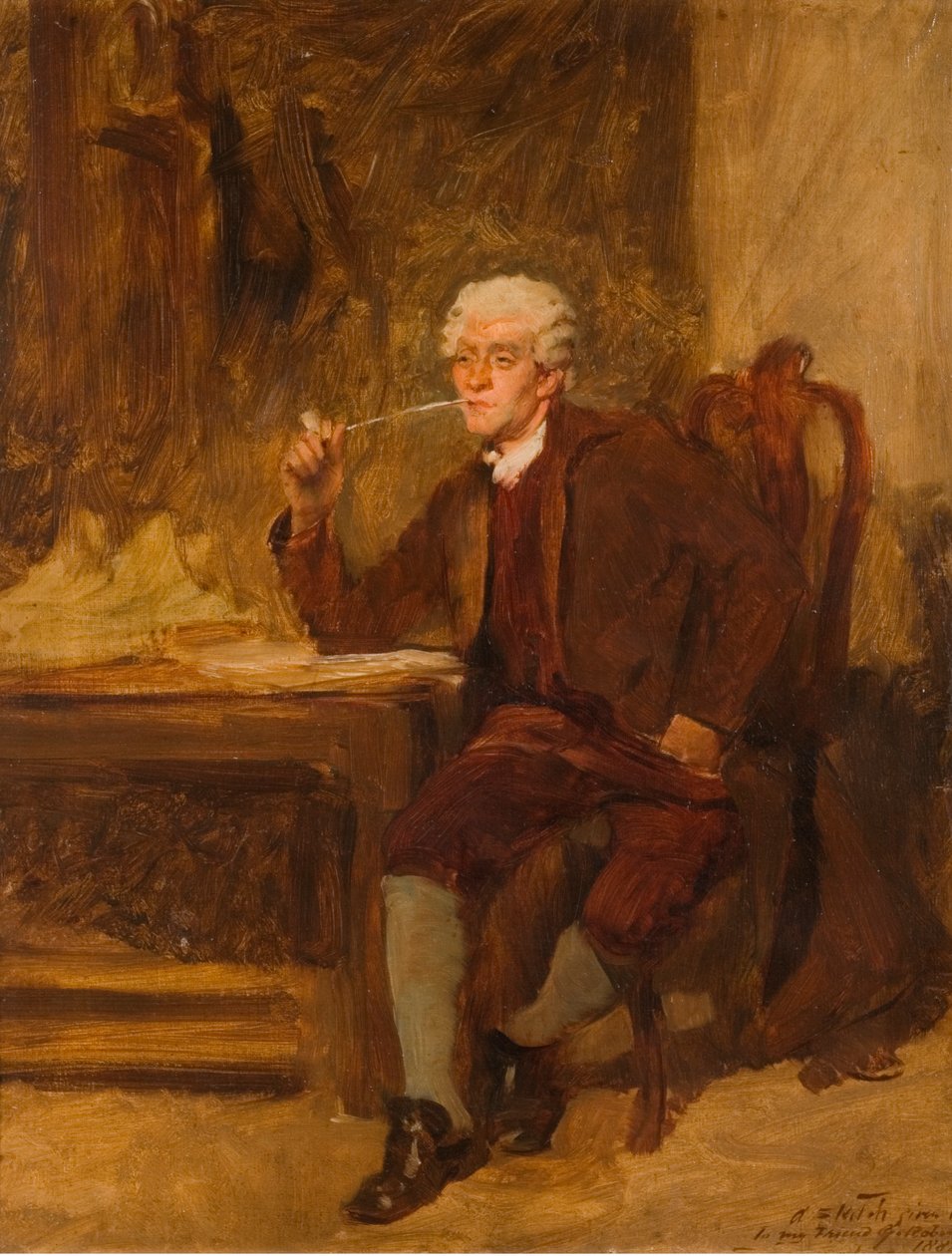 Egy vázlat, melyet barátomnak, G. Robinsonnak adtam, 1882. alkotó: John Seymour Lucas