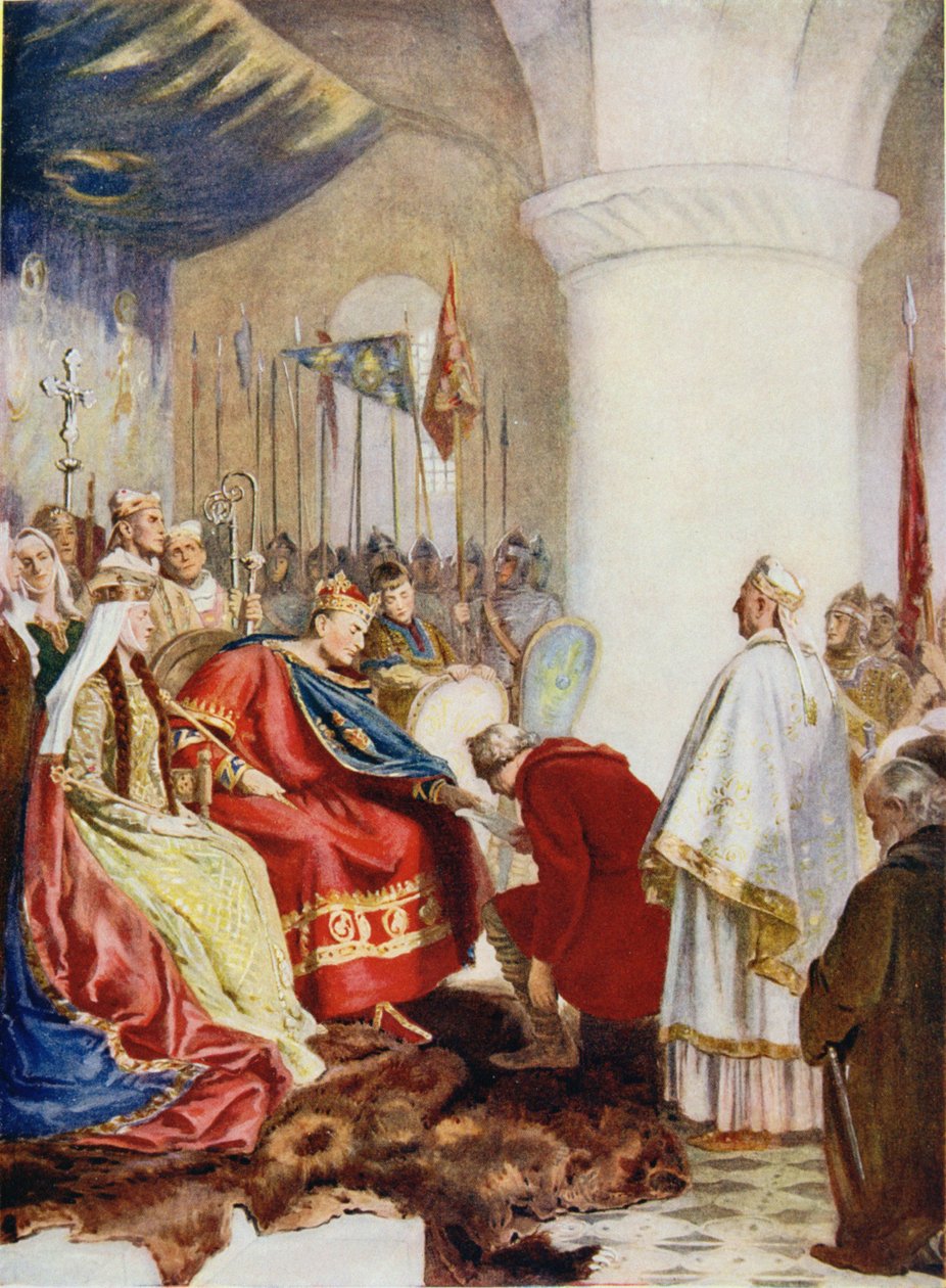 Vilmos (1027-87) oklevelet ad London városának, illusztráció a "Hutchinson