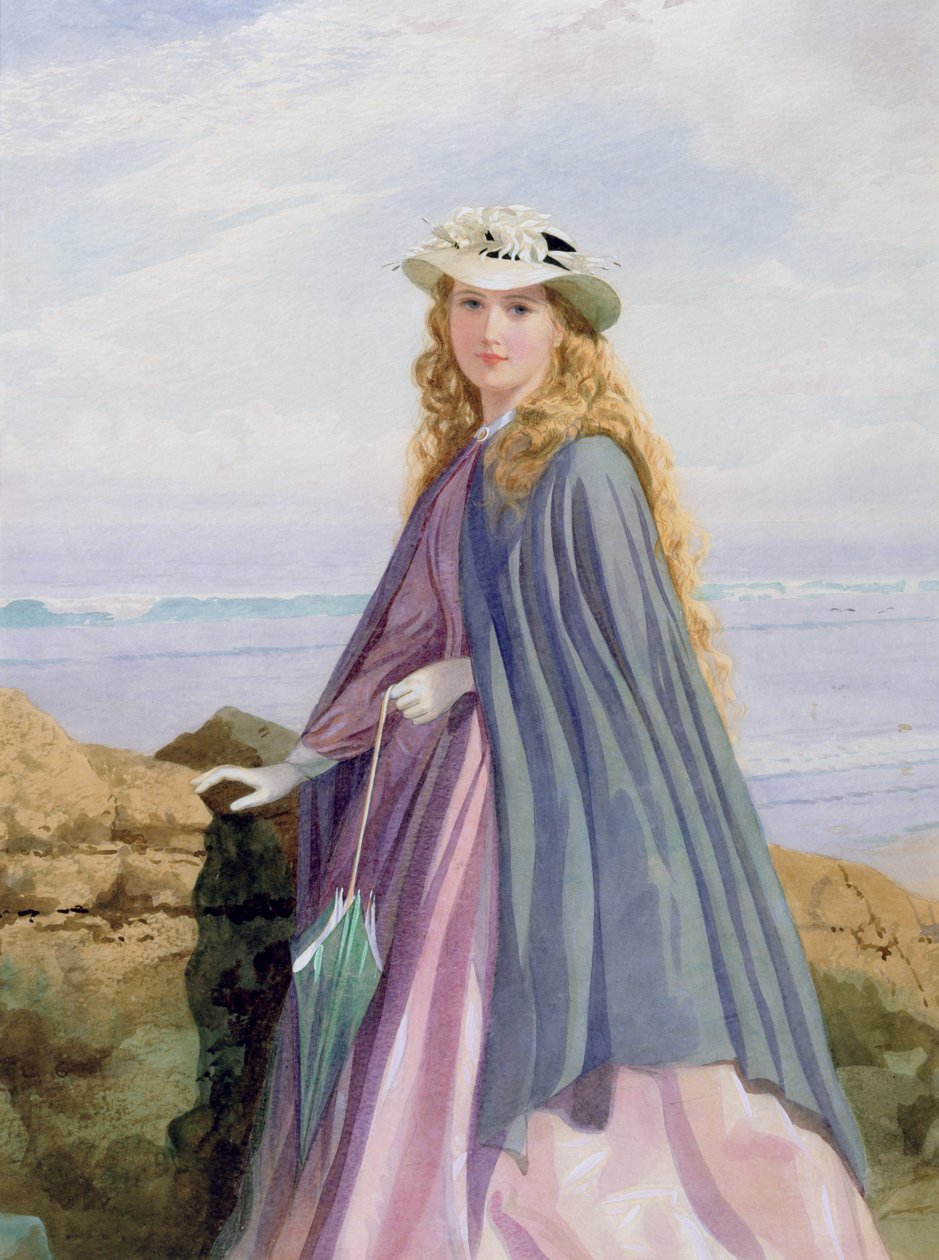 A Lady by the Sea (wc, ceruza és gouache) alkotó: John Simmons