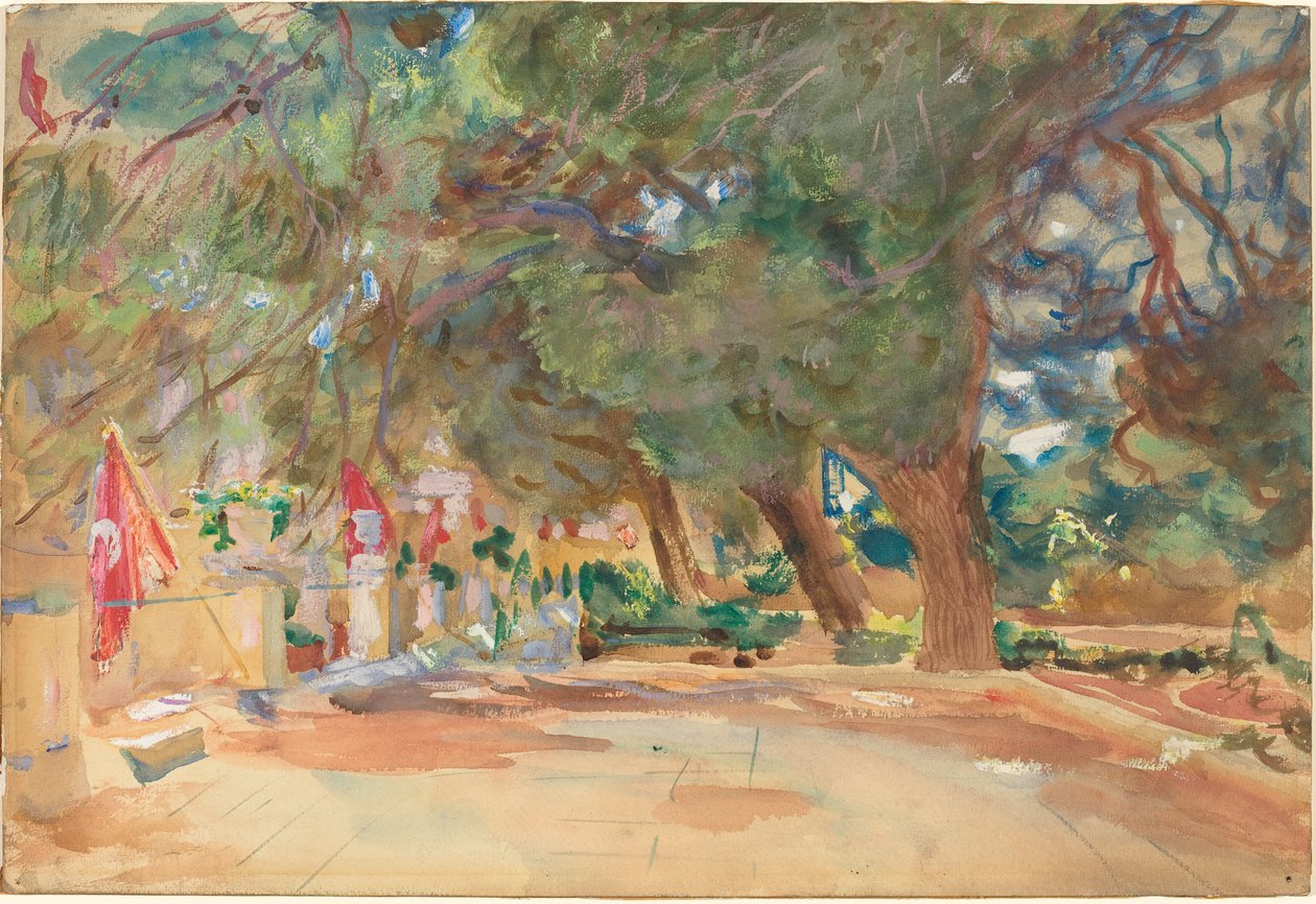 Háborús emlékmű, 1918 (akvarell és gouache grafit felett, szőtt papíron, táblára szerelve) alkotó: John Singer Sargent