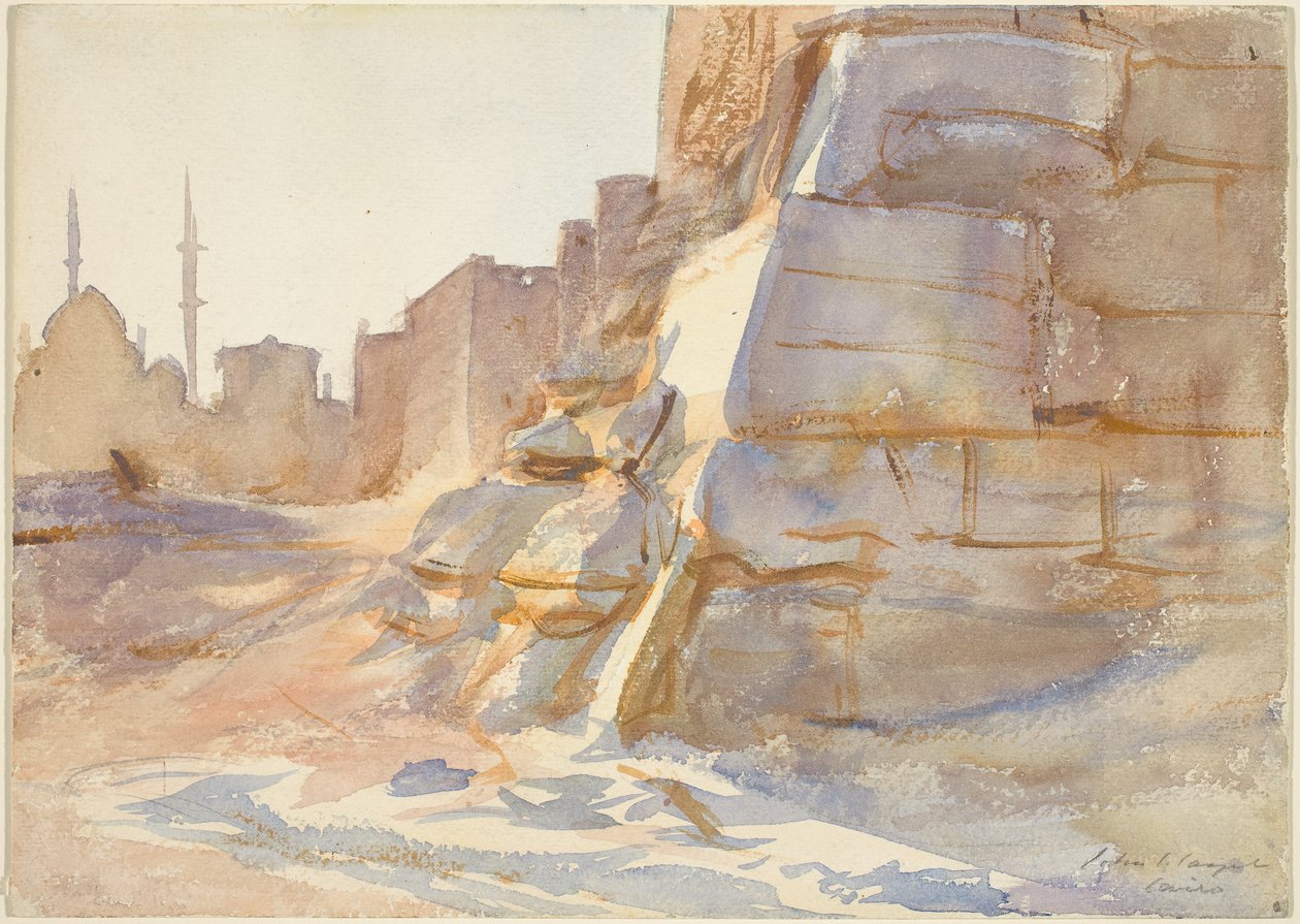 Kairó, 1891 körül (akvarell grafit felett, szőtt papíron) alkotó: John Singer Sargent