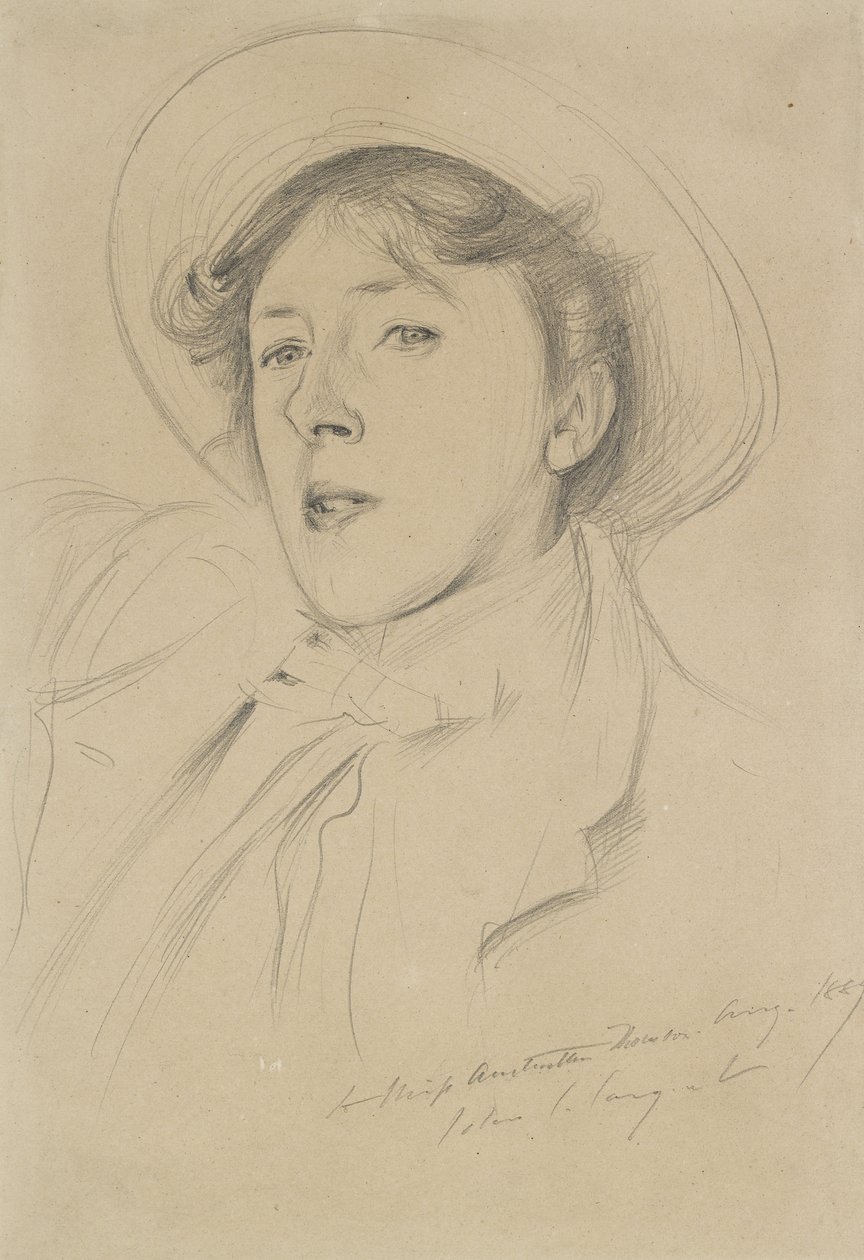 Vernon Lee portréja, 1889 (grafit sápadt barna papíron) alkotó: John Singer Sargent