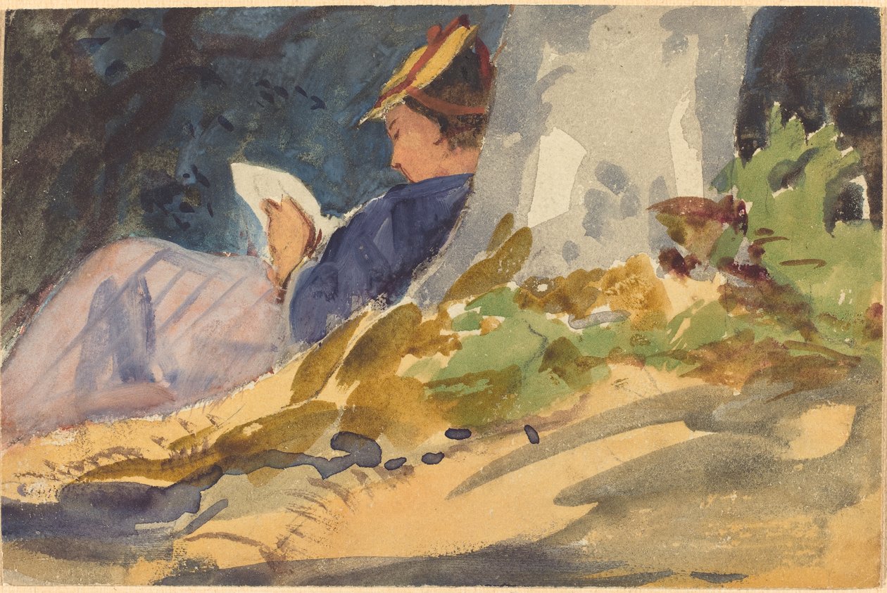 Pihenő, 1880-1890 körül (akvarell grafit felett, szőtt papíron) alkotó: John Singer Sargent