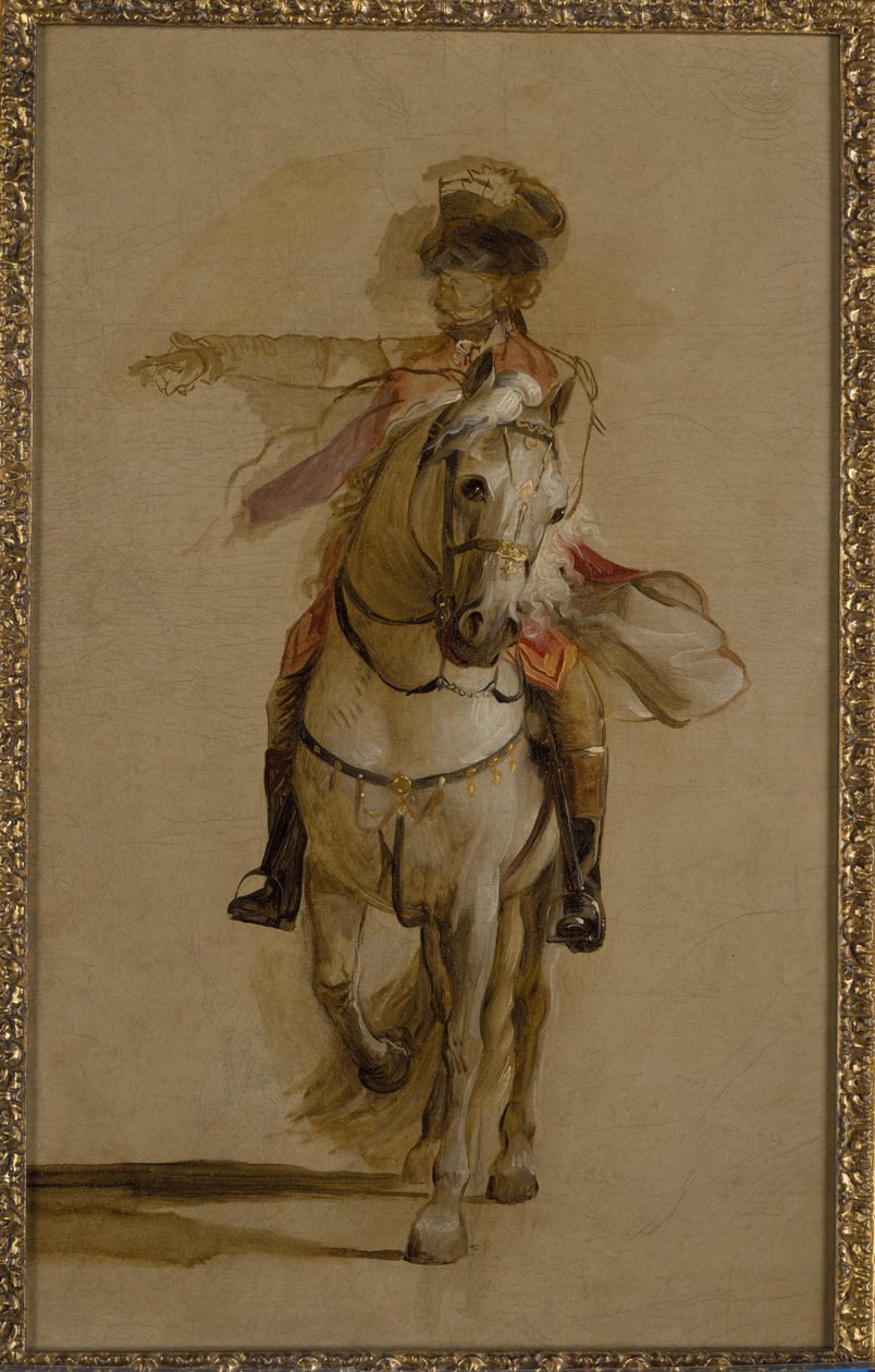 George Augustus Eliott tábornok egy szürke töltőn, tanulmány a „Gibraltár ostroma” számára. 1787 körül alkotó: John Singleton Copley