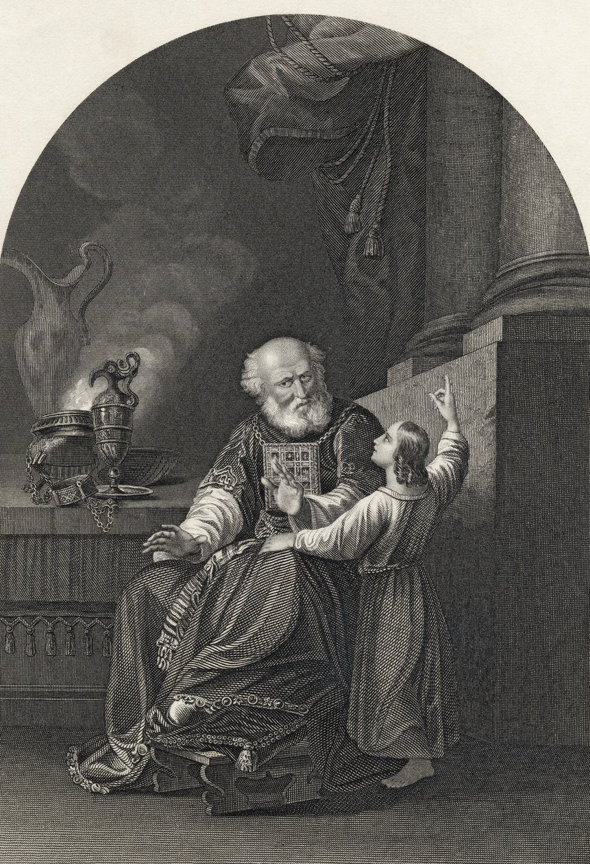 Samuel és Eli, S. Allen metszete a „The National Illustrated Family Bible”-ből, 1870 körül megjelent alkotó: John Singleton Copley
