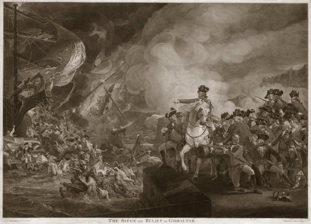 The Siege and Relief of Gibraltar, pub. 1810 alkotó: John Singleton Copley