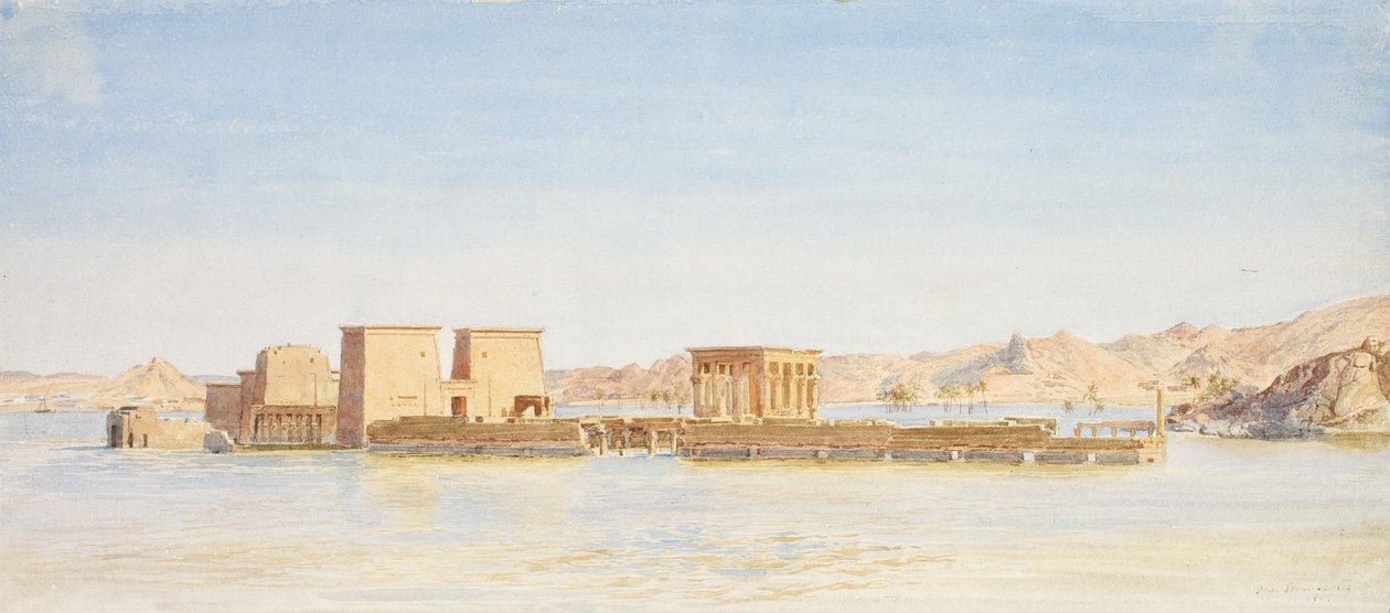 Ízisz temploma Philae szigetén, 1907-1910 körül alkotó: John Somerscales