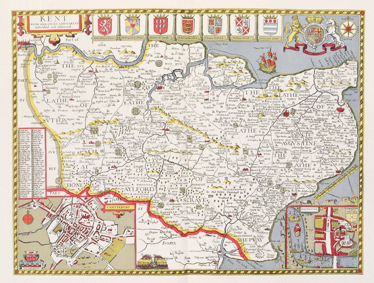 Kent, Jodocus Hondius (1563-1612) metszete, a John Speed