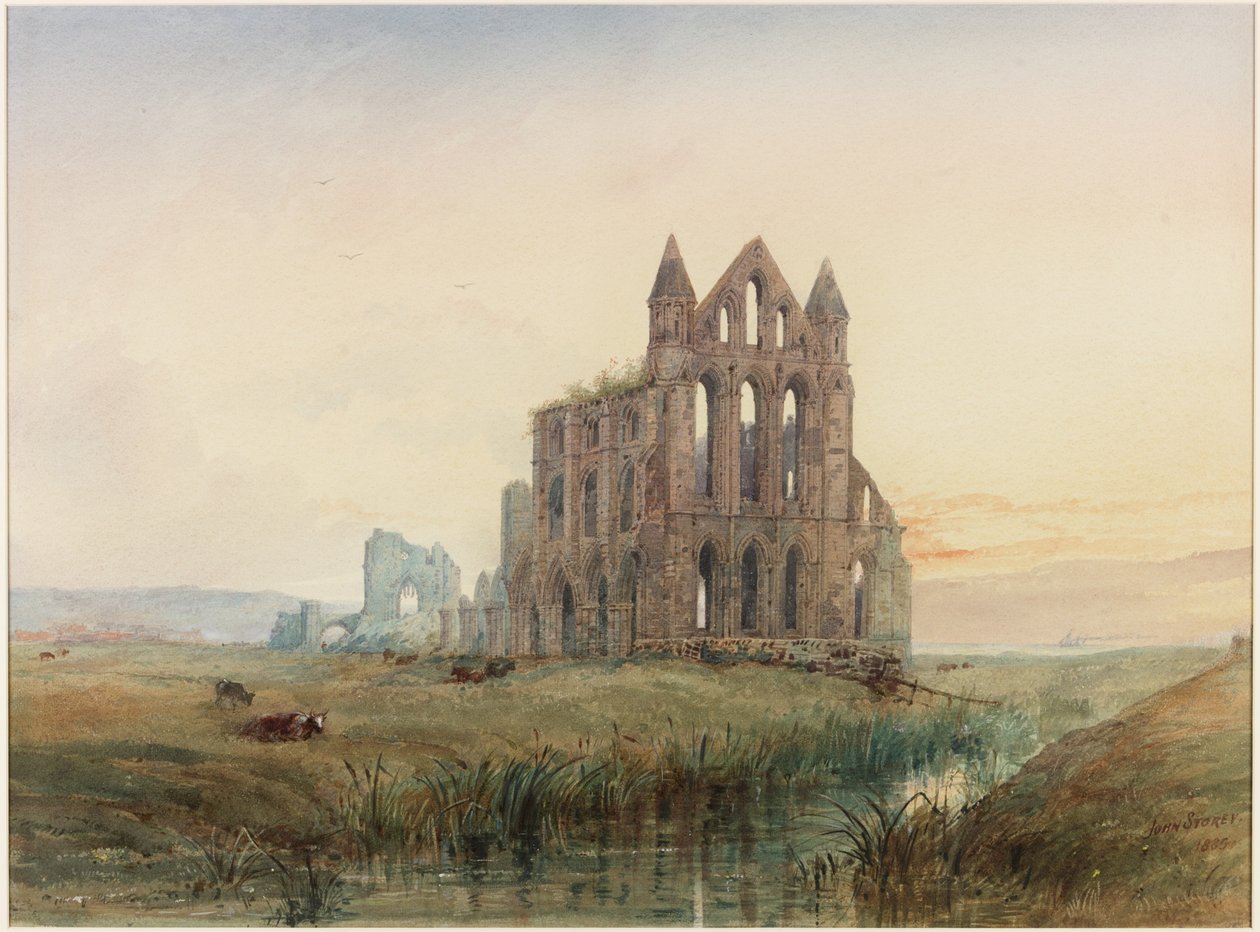 Whitby Abbey (testszín, ceruza és wc papíron) alkotó: John Storey