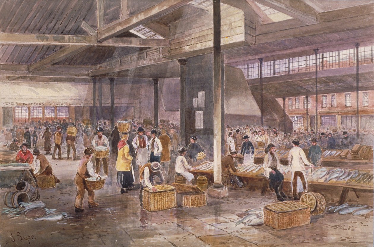 Billingsgate halpiac belső képe, 1849 körül alkotó: John Syer