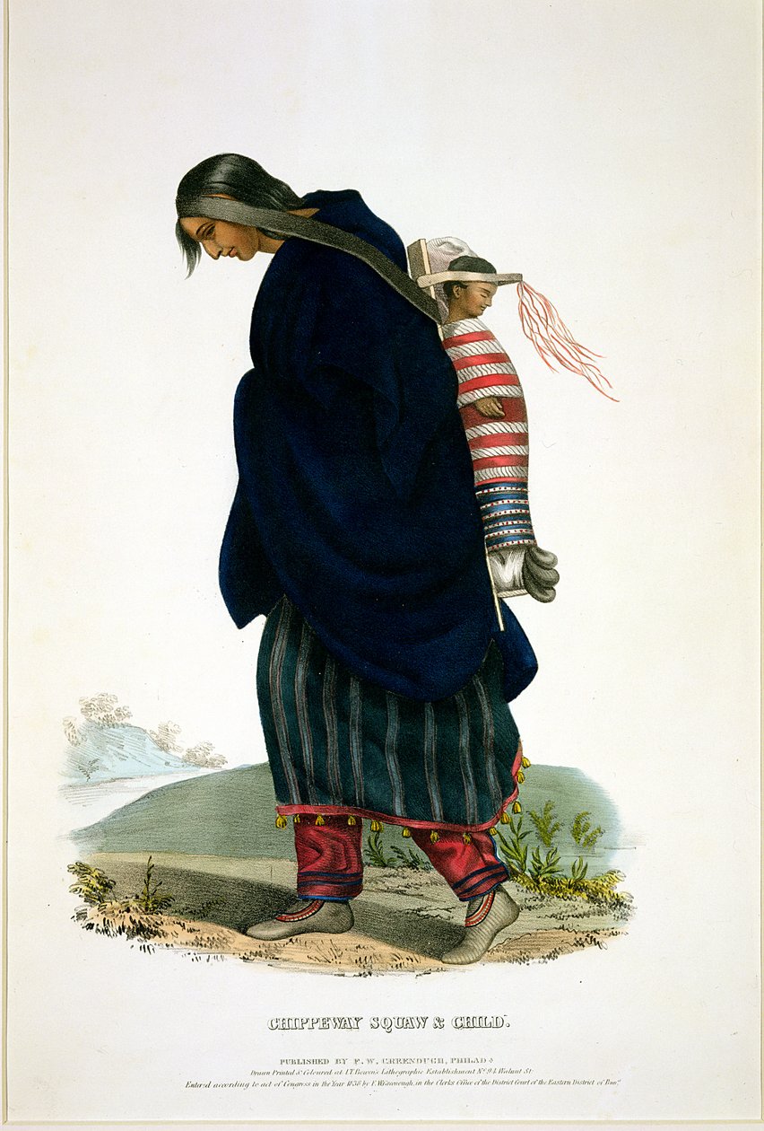 Chippeway Squaw and Child, kocsma. szerző: F.O.W. Greenough, 1838 alkotó: John T. Bowen