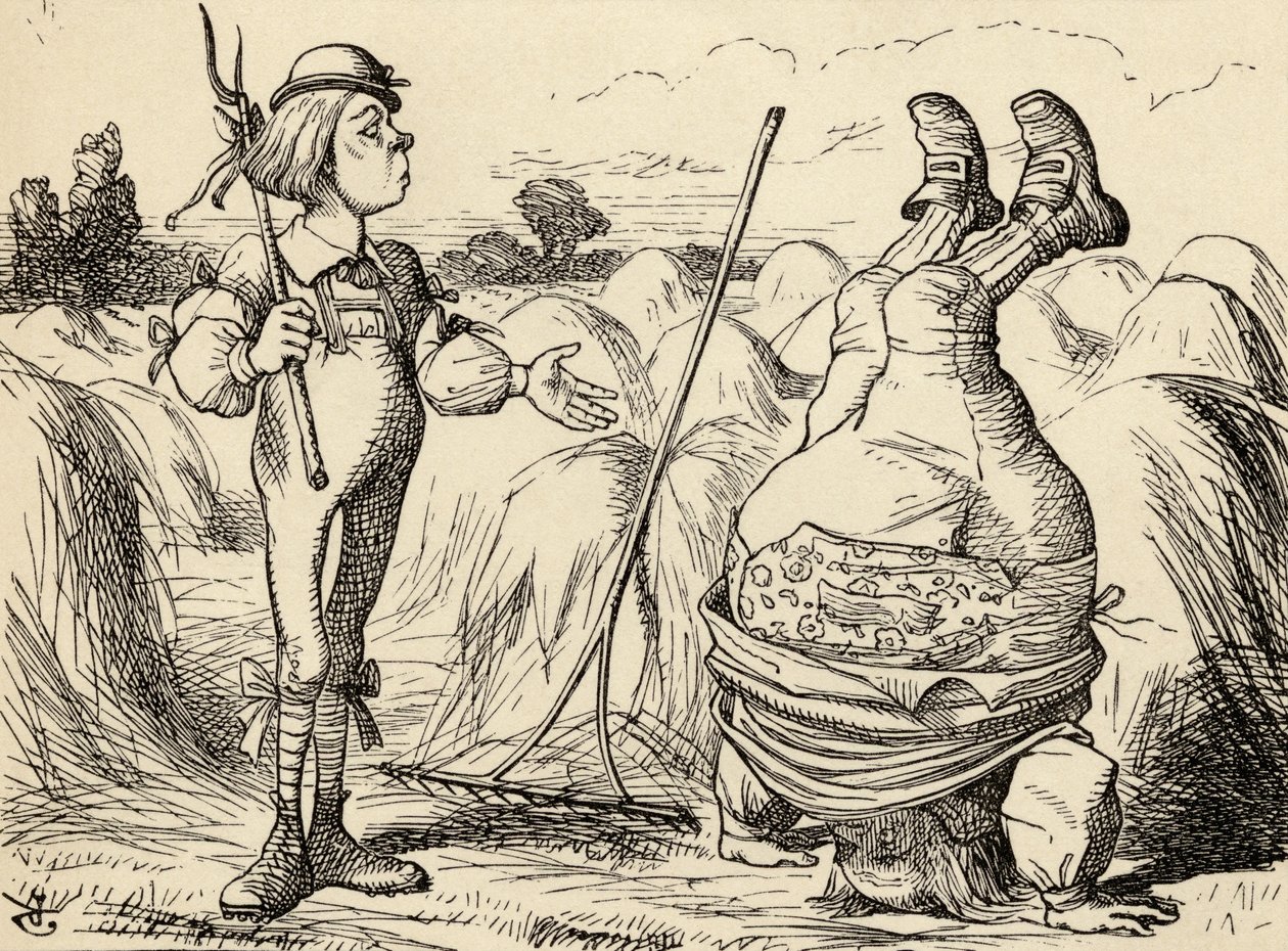 Vilmos atya a fején áll, Lewis Carroll Alice kalandjai csodaországban című művéből, 1891-ben alkotó: John Tenniel