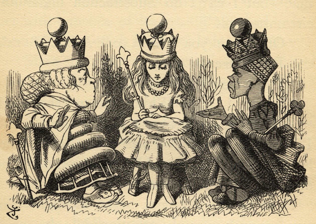 Manners and Lessons, illusztráció Lewis Carroll (1832-98) „Through the Looking Glass” című művéből, amely először 1871-ben jelent meg alkotó: John Tenniel