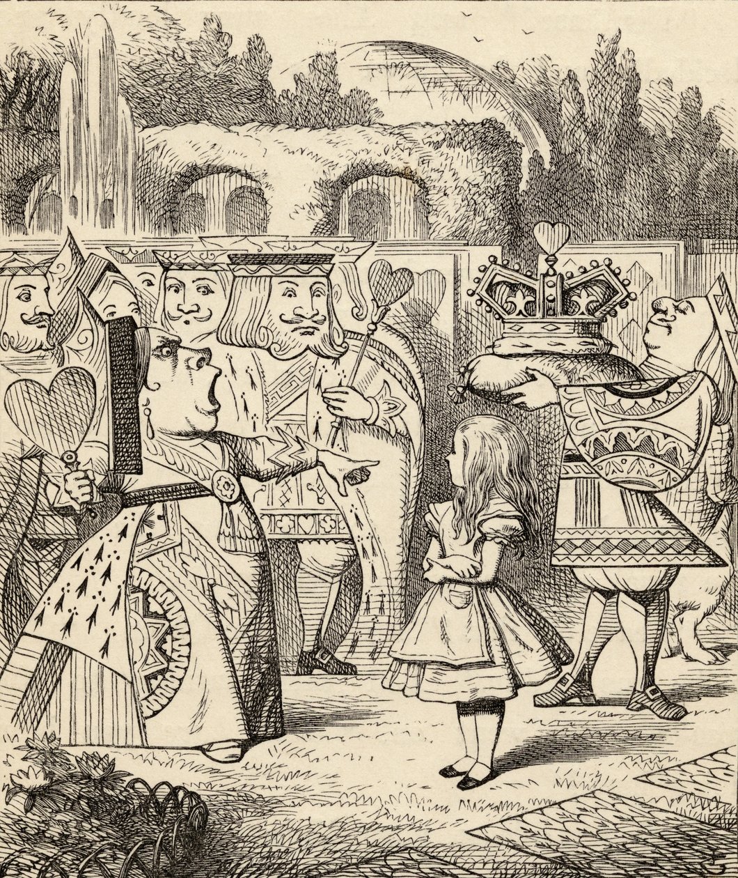 Le a fejével, Lewis Carroll „Alice kalandjai csodaországban” című művéből, 1891-ben alkotó: John Tenniel