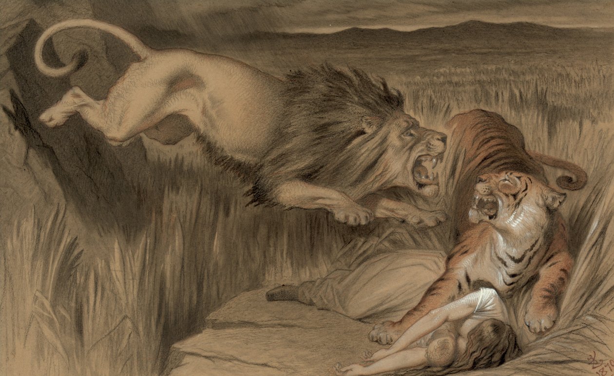 A brit oroszlán bosszúja a bengáli tigrisen, 1870 alkotó: John Tenniel