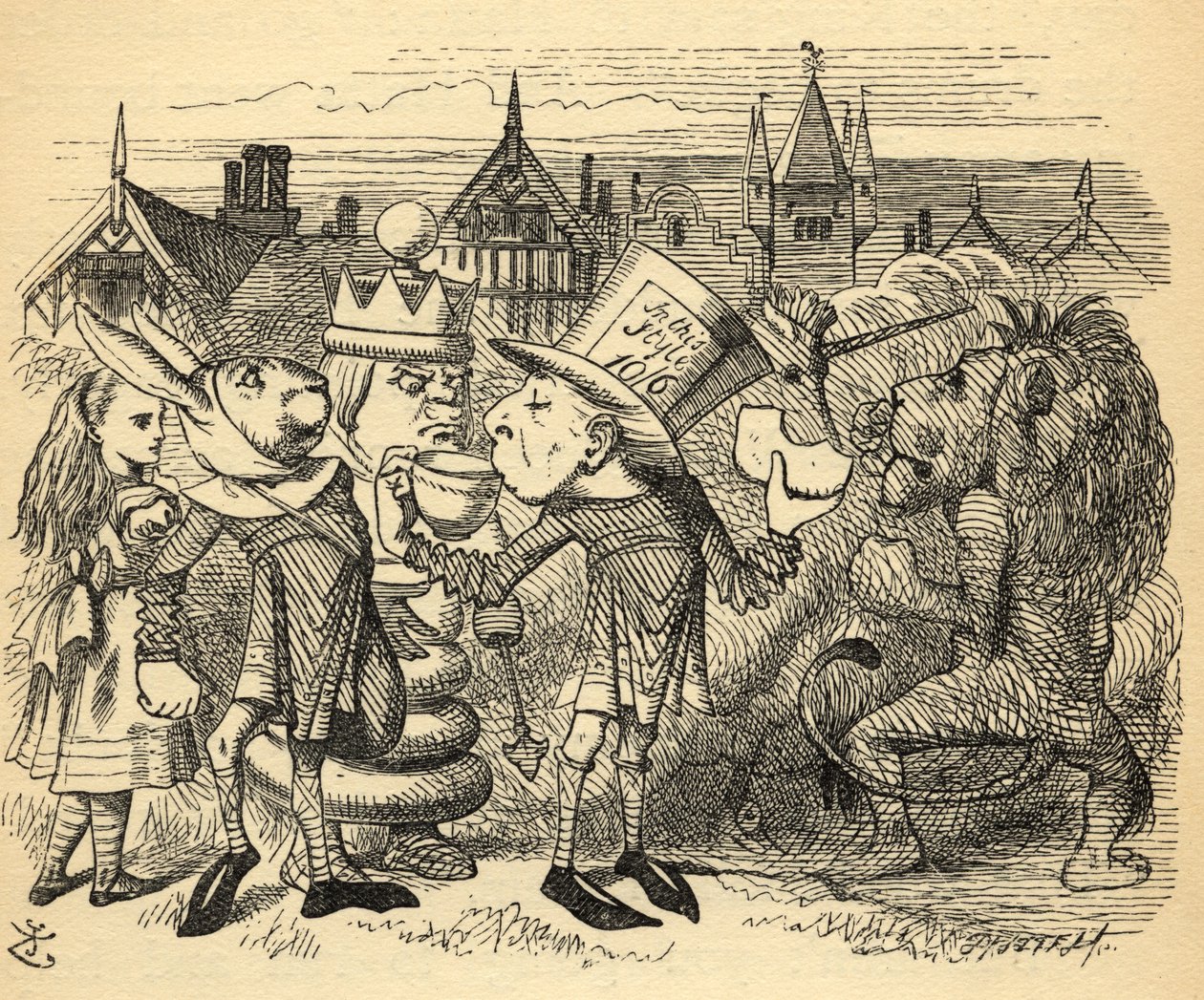 Az őrült kalapos, a nyúl, a király és Alice, Lewis Carroll (1832-98) 