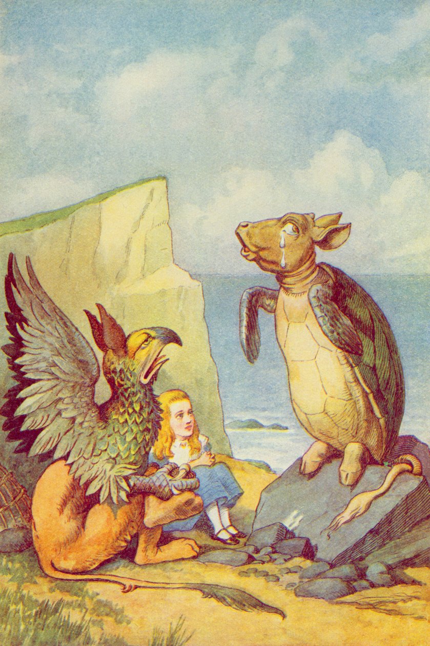 Az álteknős és a grifó, illusztrációja Lewis Carroll (1832-9) Alice Csodaországban című művéből alkotó: John Tenniel