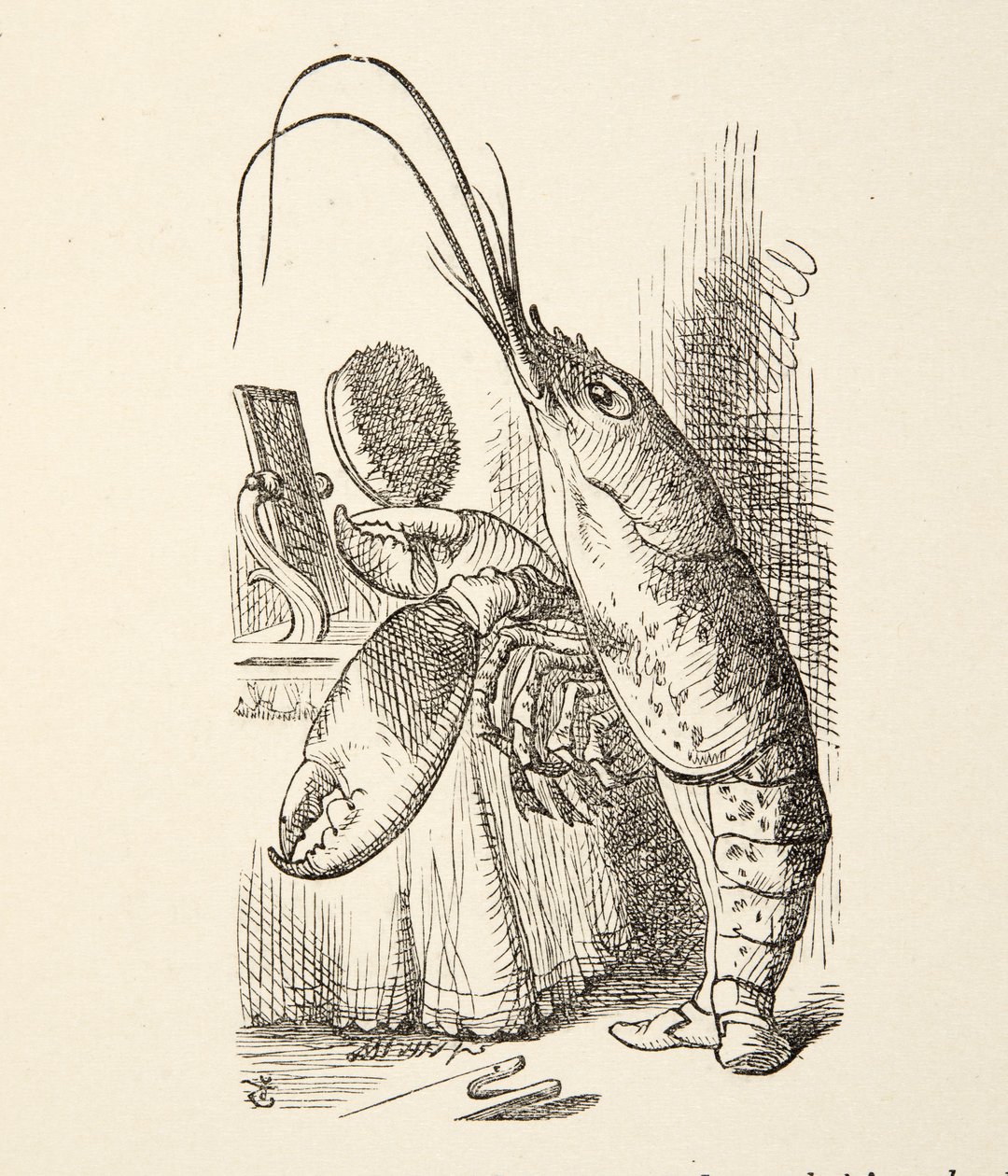 A homár hangja, Lewis Carroll (1832 - 98) Alices kalandjai Csodaországban című művéből, megjelent 1891-ben. alkotó: John Tenniel