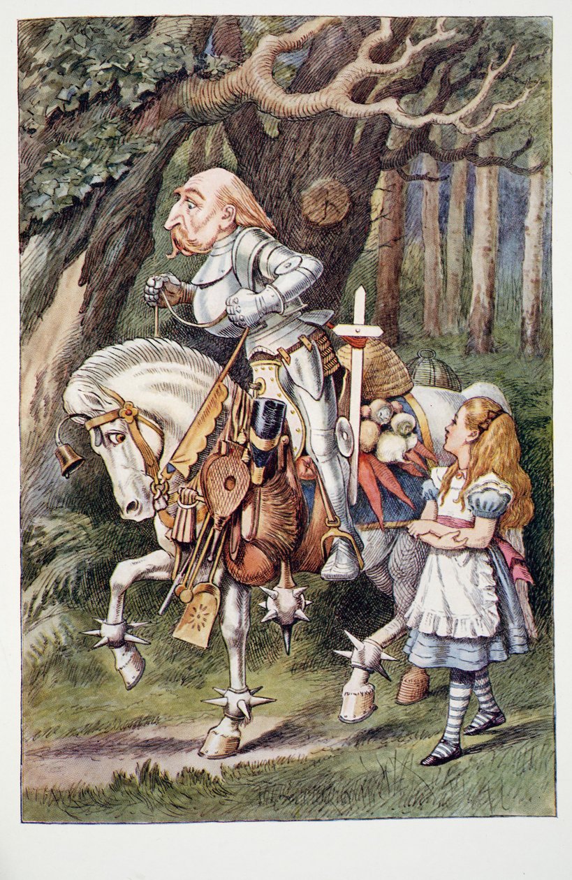 The White Knight, Alices Adventures In Wonderland And Through The Looking-Glass And What Alice Found There, írta Lewis Carroll (1832 - 98), megjelent 1911-ben (színes litográfia). alkotó: John Tenniel