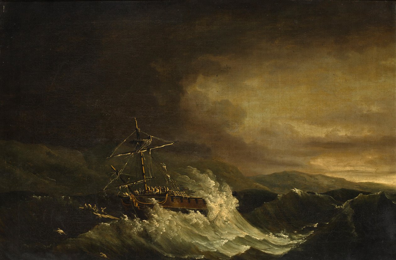 A H.M.S. Deal Castleoff Puerto Rico roncsa alkotó: John Thomas Serres