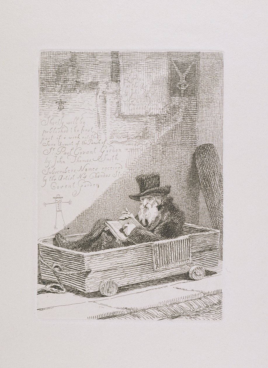 Zsidó kereskedő, "Kiemes koldusok, vándorkereskedők és más személyek rézkarcai...", 1815 alkotó: John Thomas Smith