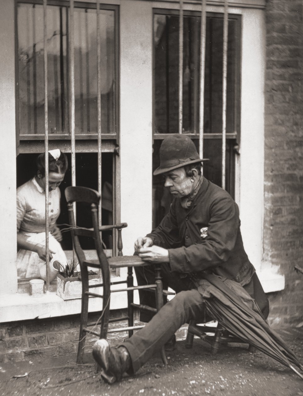 Caney The Clown, a "Street Life in London"-ból, írta J. Thomson és Adolphe Smith, 1877. alkotó: John Thomson