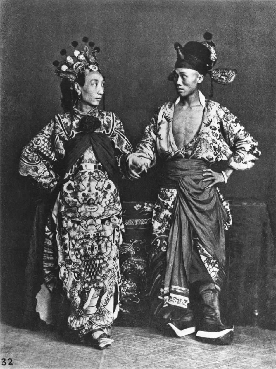 Kínai színészek, 1870 körül alkotó: John Thomson