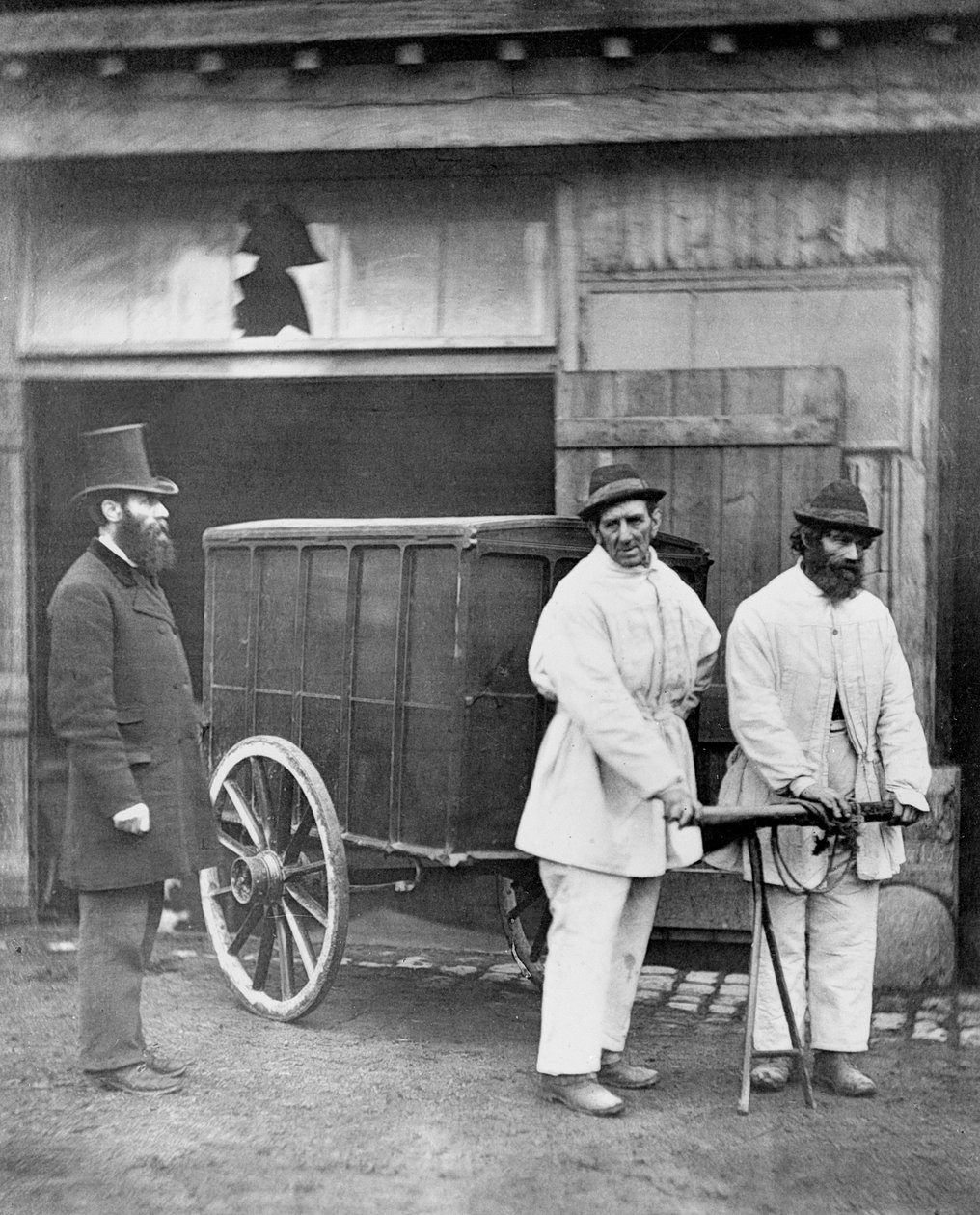 Nyilvános fertőtlenítők, a londoni utcai életből, 1877 alkotó: John Thomson