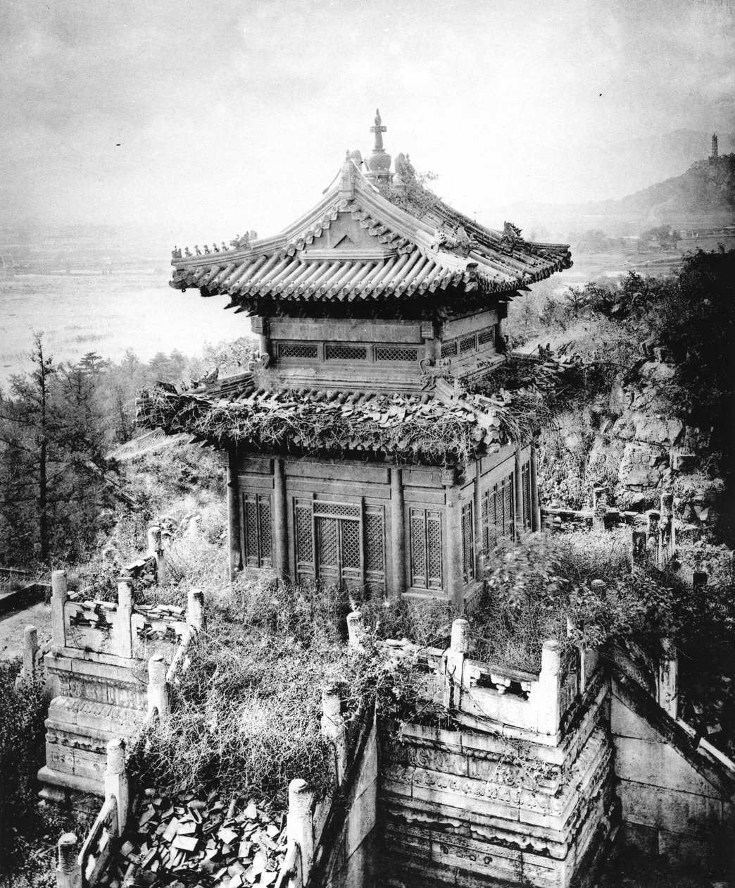 A Baoyun bronzpavilon a Nyári Palotában, Peking, 1867-72 körül. alkotó: John Thomson