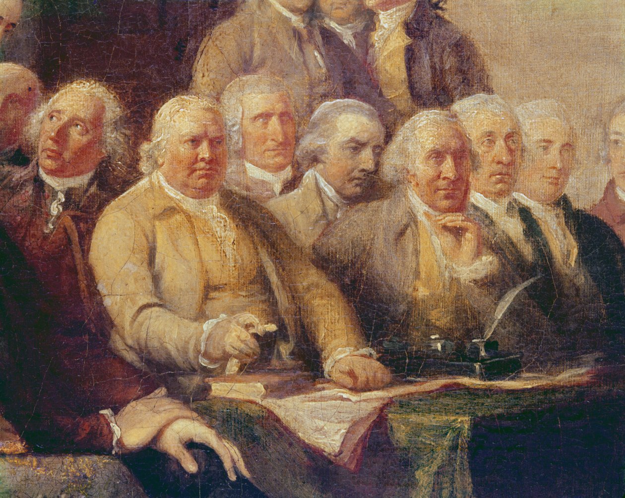 A Függetlenségi Nyilatkozat megfogalmazása, 1776. június 28., 1817 körül (702745 részlet) alkotó: John Trumbull