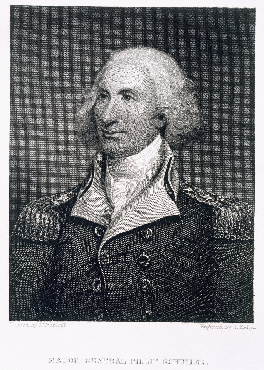 Philip Schuyler vezérőrnagy portréja, Thomas Kelly metszete (1795 körül - 1841) alkotó: John Trumbull