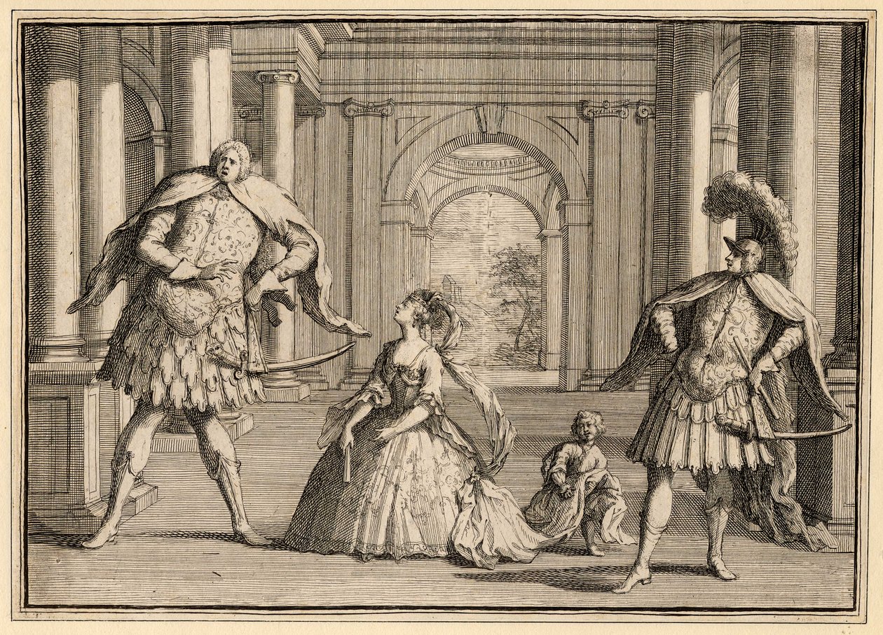 Karikatúra Händel Flavio -előadásából, amelyben Berenstadt látható a jobb oldalon, Francesca Cuzzoni szoprán a központban és Senesino a bal oldalon alkotó: John Vanderbank