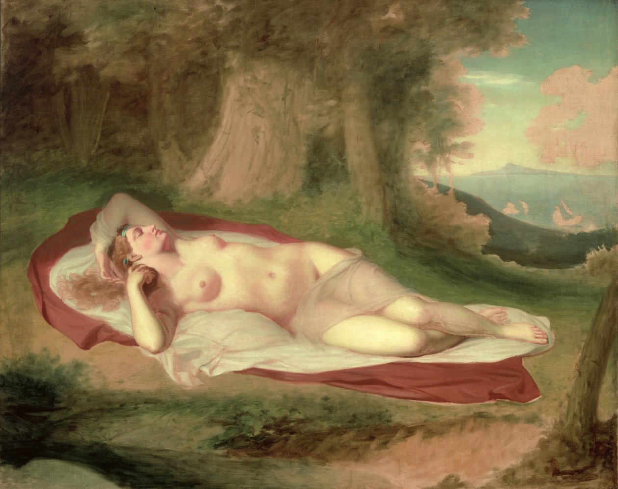 Ariadné alszik Naxos szigetén, 1831 alkotó: John Vanderlyn