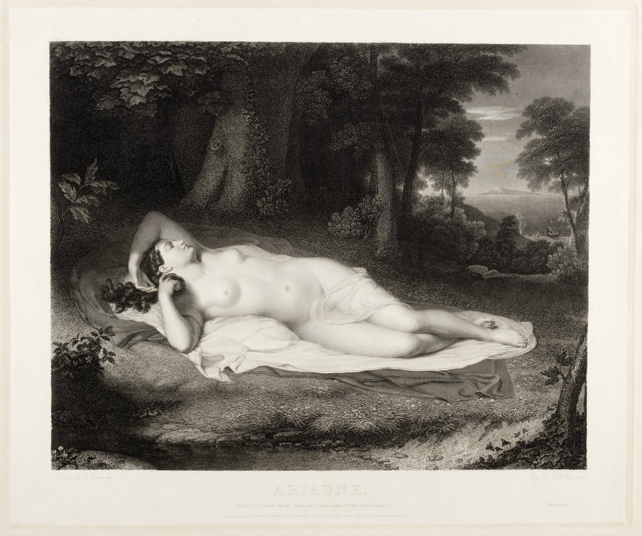 Ariadne, vésette Asher B. Durand, 1835 alkotó: John Vanderlyn