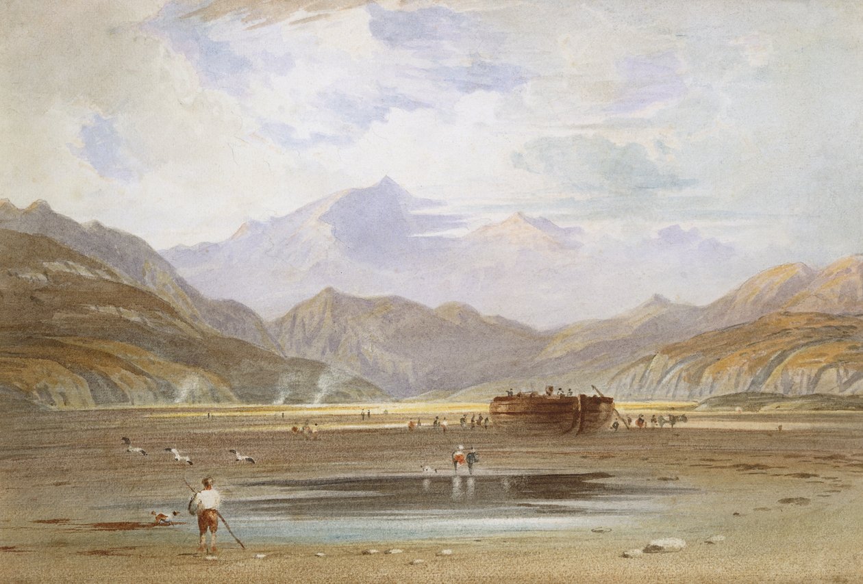Kilátás a Snowdonra a Traeth Bachból, Merionethből alkotó: John Varley