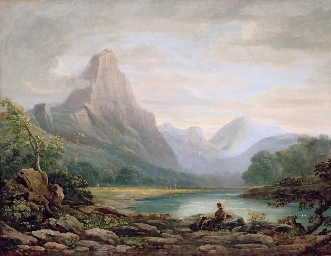 Egy walesi völgy, 1819 alkotó: John Varley