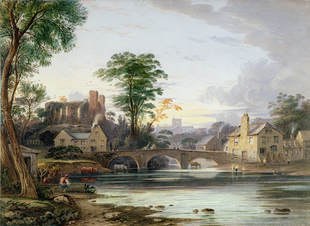 Brecon kastély (wc és gouache papíron) alkotó: John Varley